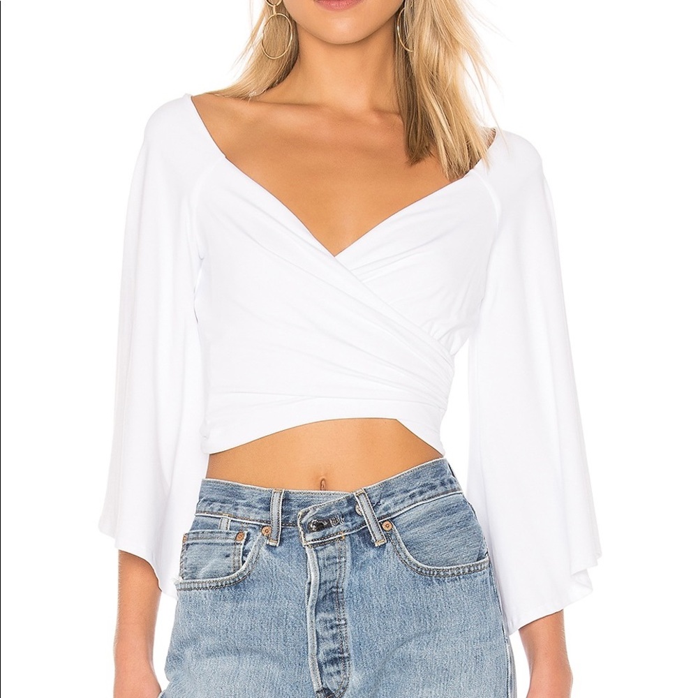 Susana Monaco Bell Sleeve Wrap Top